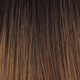 Synthetic heat-resistant wig  medium brown with root  GARNET #5/14/4R.