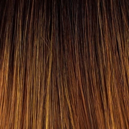 Synthetic wig in medium brown with subtle highlights and a natural root regrowth ANWAN #5/14/4R.