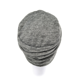 Light turban for chilly days with decorative ruching in grey COPENHAGEN # TLM1*