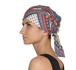 Easy to put on, lightweight, and comfortable multicoloured turban FELICJA NEW #181.