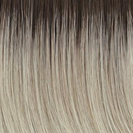 Women's synthetic wig with shoulder-length curly platinum blonde hair with dark brown roots FUNKY #14/23/6R