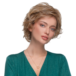 Synthetic chestnut brown wig with roots, heat-resistant SAL #830/28/30/4R.