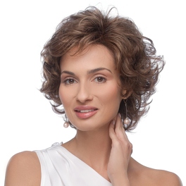 Women's synthetic wig with a subtle blonde curl and roots ANGELA #26/27/19/8R.