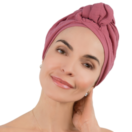 Pink VERBENA turban with original knot # ME12+B61