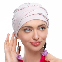 Ruched light pink turban JAVA # B2