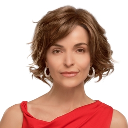 Short Wavy Synthetic Wig – Warm Brown with Highlights PISE #8/14