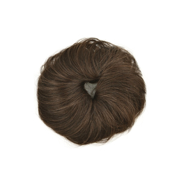 Hair tie with a bun hairpiece, Slavic virgin hair, brown 19cm LUX BUBBLE ME PLUS #6/8/30