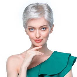Short synthetic wig with blurred brown ABELIA # 830/131/14