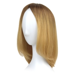 Slavic brown ombre natural hair topper AVA 35cm #6/8/30R+14/16