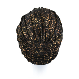 Stylish black turban with a golden SPARKLE* print