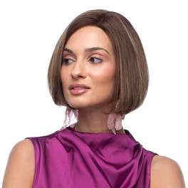 Women's wig made of Slavic virgin natural hair, medium brown OMARI S #8/12