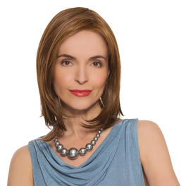 Synthetic heat-resistant half wig in chestnut brown PINE #830/131/14