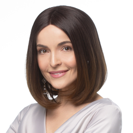 Natural women's wig made of Asian hair brown BIWA #2R+4/8/30