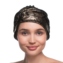 Metallic turban with elegant draping DESERT*