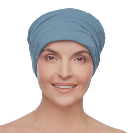 Blue turban with foam stiffening over the forehead TAMPERE # CP359