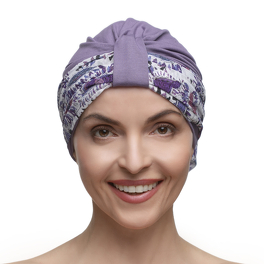 Lavender turban set with two patterned scarves ZANZIBAR # B11/155.71