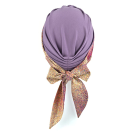 Lavender turban set with two patterned scarves ZANZIBAR # B11/155.71