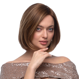 Women's natural Slavic wig, light brown with 25cm highlights KYA S XY #12R+14/16H