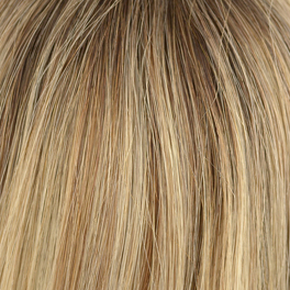 Natural Asian Hair Topper Warm Golden-toned Blonde with roots PEACH # R12/88/200
