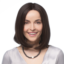 Natural women's wig Dark brown with medium brown highlights BIWA #2+6/8/30H