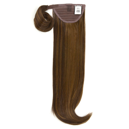 Synthetic heat-resistant brown hair extension 48cm LONG ME EASY #6/8 for straight hair.