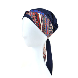 Light and comfortable navy blue 100% viscose turban SARA #183/181.