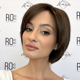Synthetic heat-resistant wig in brown with roots DAPHNE #6/8/4R