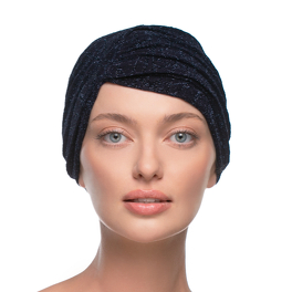 Elegant turban with an interesting pattern and texture in MIDNIGHT*