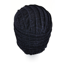 Elegant turban with an interesting pattern and texture in MIDNIGHT*