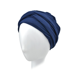Two-piece headwrap turban in navy blue LUNA # BM20