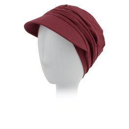 Light and warm burgundy TOKYO turban with a visor # BM151
