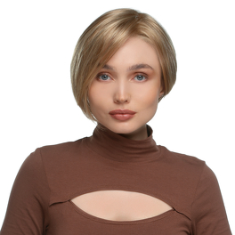 Short synthetic wig for smaller head in dark blonde with roots CORTADO SMALL #12/26/19/6R