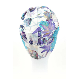 White turban with BARBADOS patterns # B302