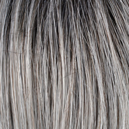 Synthetic half wig with lace front base in silver grey with dark roots IRIS #51/56/60/1B.