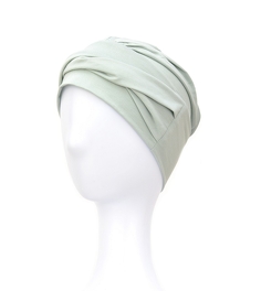 Elegant turban with subtle fabric folds PRAGUE # B/103 pistachio*