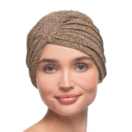 Elegant golden turban with pleating GOLD
