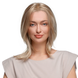 Synthetic wig for smaller head in dark blonde with roots RISTRETTO SMALL #12/26/19/6R
