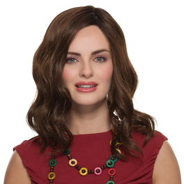 Synthetic half wig in brown with roots, heat-resistant JUNIPER #6/8/4R