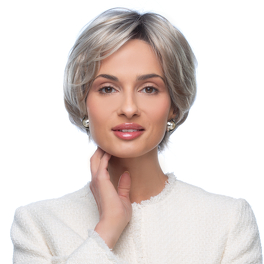Synthetic hair wig in light cool blonde with roots BERYL #23/66/4R