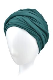 Two-piece headwrap turban bottle green LUNA # BM13