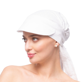 Light muslin turban with a white visor CARINI #428