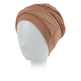 Ruched light brown turban JAVA # B123