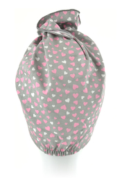 Baby turban made of 100% cotton in grey with hearts by KALINKA baby # T-33*