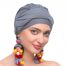 Ruched grey turban JAVA # B44