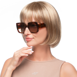 Synthetic bob wig with straight layered fringe grey SEGA #61