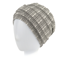 Checked turban BIANCO