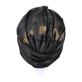 Elegant black turban with gold embellishment UNIQUE*