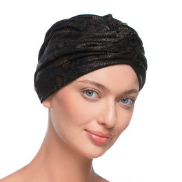 Elegant black turban with gold embellishment UNIQUE*