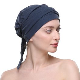 Light and comfortable navy blue 100% viscose turban SARA # T-30*