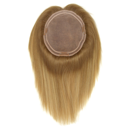 Slavic natural hair topper in ombre blond with roots AIKA 25cm #10R+14/16
